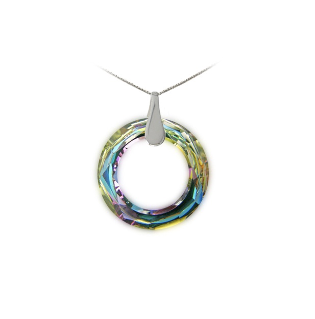 Swarovski stříbrný náhrdelník - Cosmic ring fialový třpyt 1/2