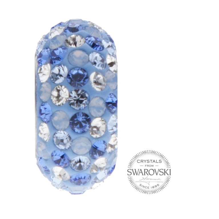 Korálek s krystaly Swarovski - MIX BLUE Light Steel 1/1