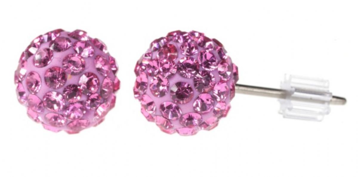 Náušnice SWAROVSKI krystaly - Sparkly ball rose 1/1