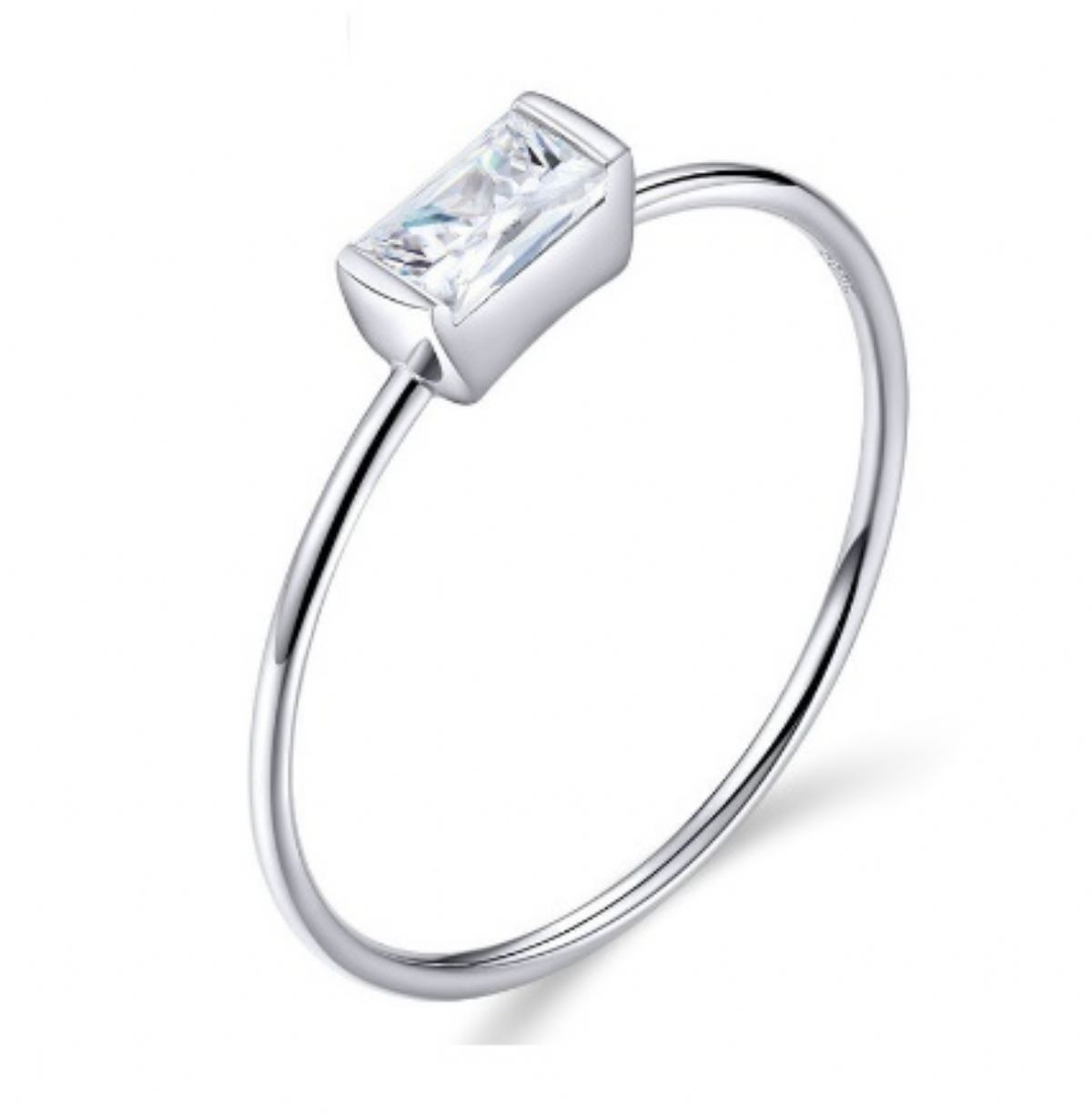 Stříbrný prsten - Baguette crystal 1/1