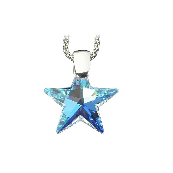 Stříbrný náhrdelník SWAROVSKI - Hvězda crystal AB 1/1