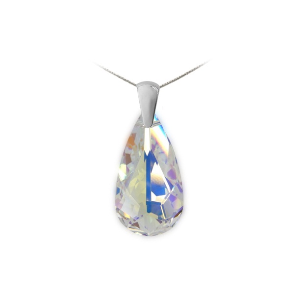 Swarovski stříbrný náhrdelník - Kapka crystal 1/2