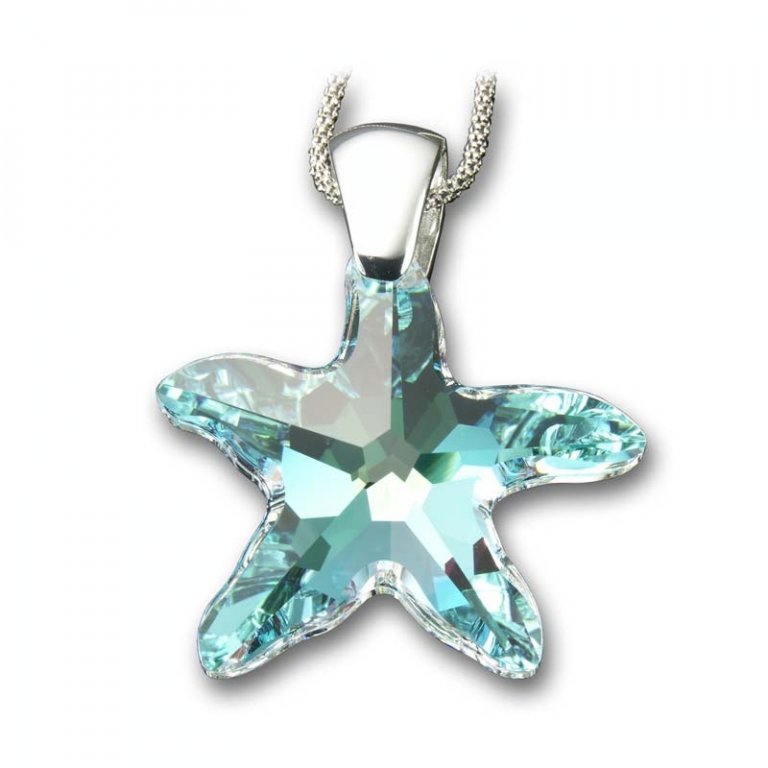 Swarovski stříbrný náhrdelník - Mořská hvězda crystal AB 1/2