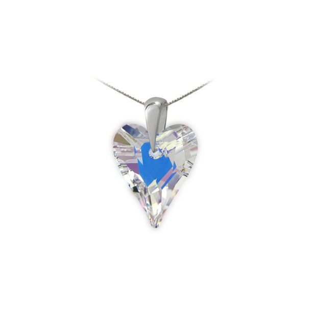 Stříbrný náhrdelník SWAROVSKI - Srdce divoké crystal 1/1